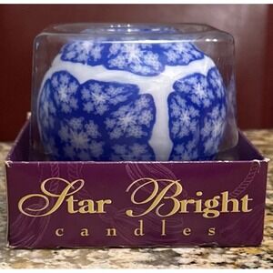 New Star Bright Blue Willow Candle Glows From Within As It Melts-Global Gift